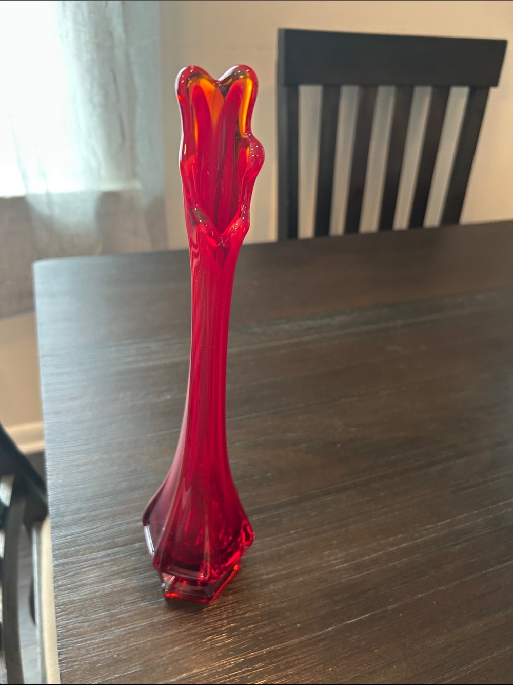 Viking  mid-century Vase - Elegant Glass Trumpet Shape - Picture 6 of 6